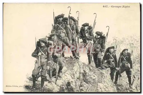 Cartes postales Militaria Chasseurs Alpins Groupe alpin