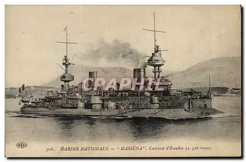 Cartes postales Bateau Massena Cuirasse d&#39escadre