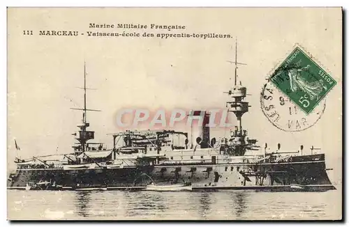 Vintage Postcard Boat Marceau Vessel School of the apprentices destroyers