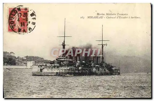 Cartes postales Bateau Mirabeau Cuirasse d&#39escadre a turbines