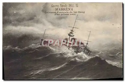 Cartes postales Bateau Massena Cuirasse Francais de 1er rang