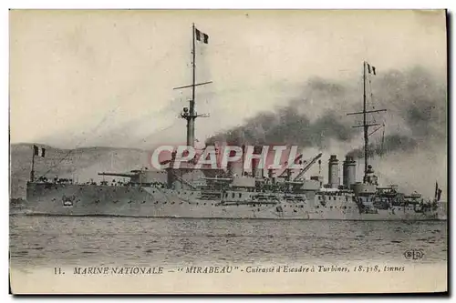 Cartes postales Bateau Mirabeau Cuirasse d'escadre a turbines