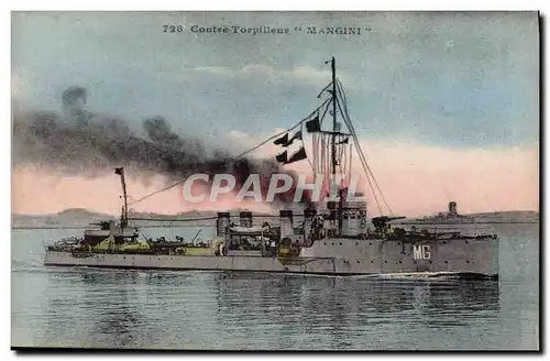 Cartes postales Bateau Contre torpilleur Mangini