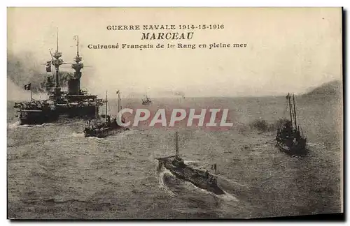 Ansichtskarte AK Bateau Marceau Cuirasse Francais de 1er rang en pleine mer