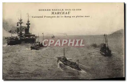 Cartes postales Bateau Marceau Cuirasse Francais de 1er rang en pleine mer