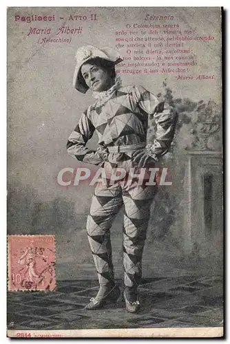 Ansichtskarte AK Theatre Pagliaci Maria Alberti Arlecchino Arlequin