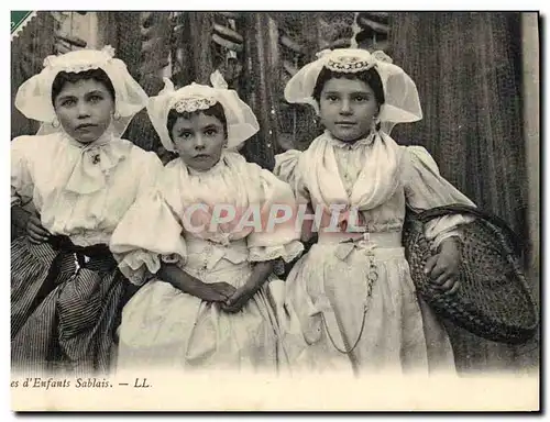 Cartes postales Folklore Types d&#39enfants Sablais