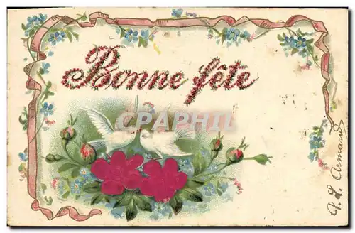 Cartes postales Fantaisie Fleurs Colombes