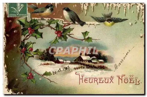 Cartes postales Fantaisie Fleurs Oiseaux