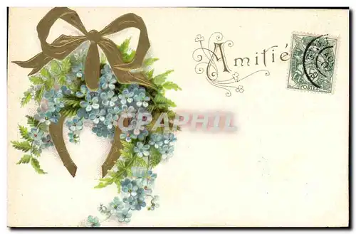 Cartes postales Fantaisie Fleurs Fer a cheval