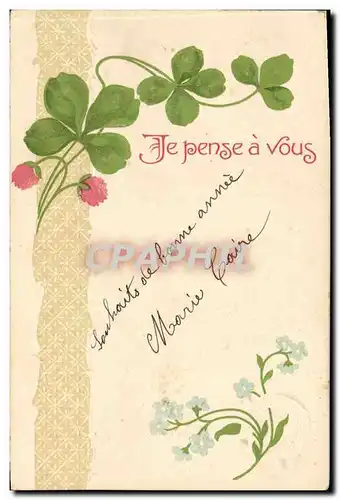 Cartes postales Fantaisie Fleurs Trefles