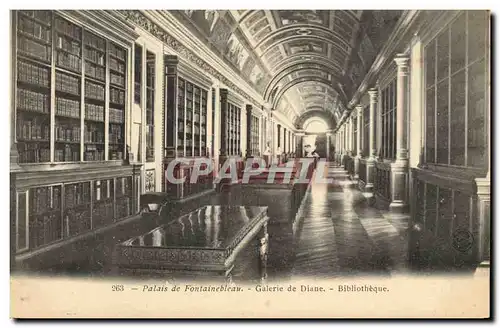 Cartes postales Bibliotheque Palais de Fontainebleau Galerie de Diane