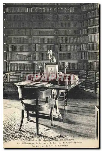 Ansichtskarte AK Bibliotheque Combourg Interieur du chateau