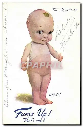 Cartes postales Fantaisie Illustrateur Enfant Fums up ! a mascot