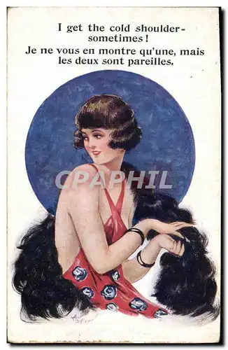 Cartes postales Fantaisie Illustrateur Femme I get the cold shoulder sometimes !