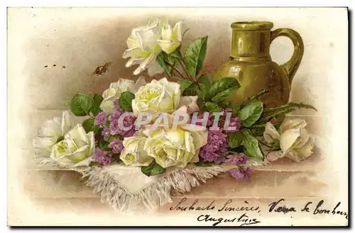 Cartes postales Fantaisie Fleurs