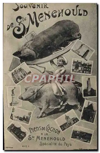 Ansichtskarte AK Cochon Porc Ste Menehould Pieds de Cochon