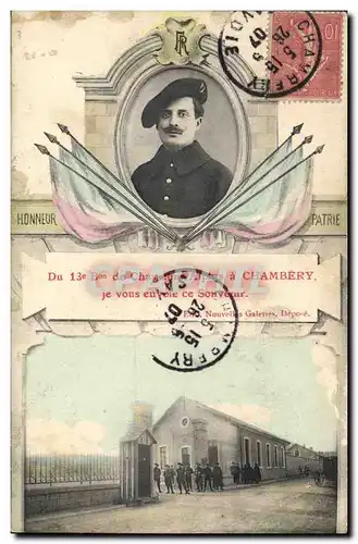 Cartes postales Militaria Chasseurs Alpins 13eme bataillon Chambery