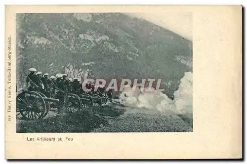 Cartes postales Militaria Chasseurs Alpins Les artilleurs au feu