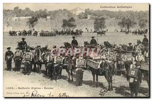 Cartes postales Militaria Chasseurs Alpins Batterie alpine Revue