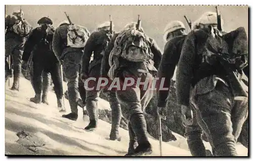Cartes postales Militaria Chasseurs Alpins Ecole de haute montagne