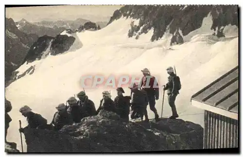 Cartes postales Militaria Chasseurs Alpins Depart d&#39une patrouille en haute montagne
