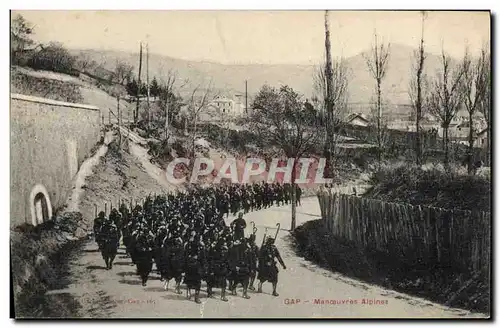 Cartes postales Militaria Chasseurs Alpins Gap Manoeuvres alpines