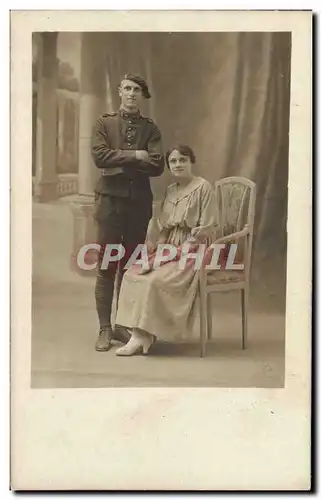 CARTE PHOTO Militaria Chasseurs Alpins (n�2 sur le col)