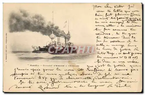 Cartes postales Bateau Massena Cuirasse d'escadre a tourelles