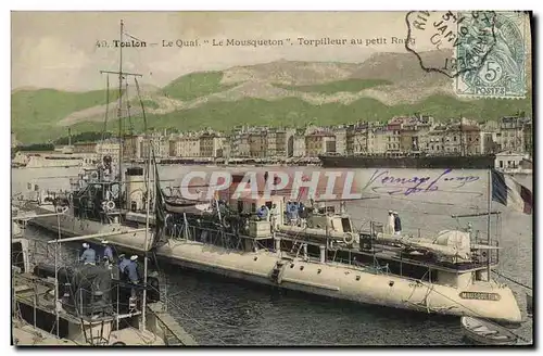 Cartes postales Bateau Toulon Le quai Torpilleur au petit rang