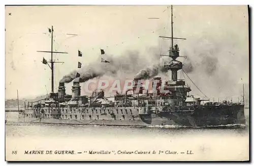 Cartes postales Bateau Marseillaise Croiseur Cuirasse de 1ere classe