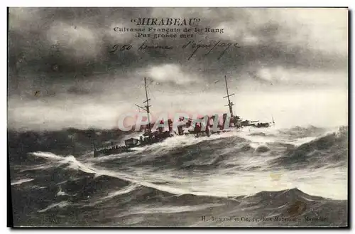 Cartes postales Bateau Mirabeau Cuirasse Francais de 1er rang