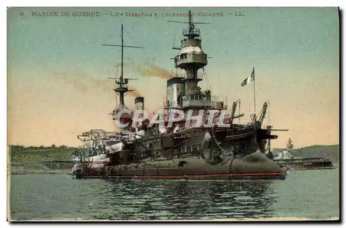 Cartes postales Bateau Le Massena Cuirasse d'escadre