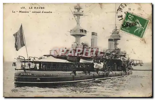 Cartes postales Bateau Le Havre Cuirasse d'escadre