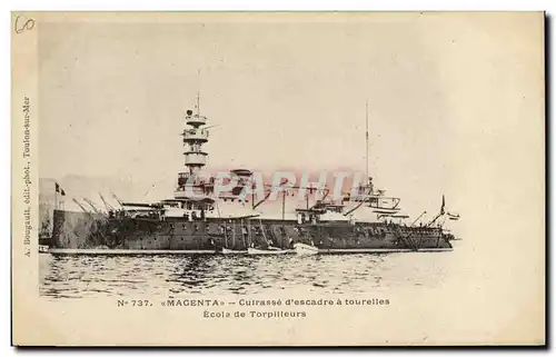 Cartes postales Bateau Magenta Cuirasse d'escadre a tourelles Ecole de torpilleurs