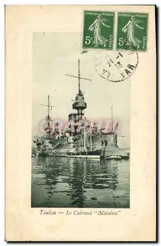 Cartes postales Bateau Toulon Le cuirasse Massena