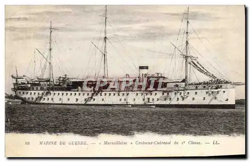 Cartes postales Bateau Marseillaise Croiseur Cuirasse de 1ere classe