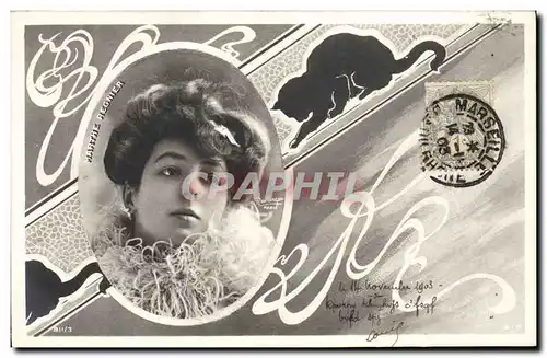 Cartes postales Femme Theatre Marthe Regnier Chat Chaton