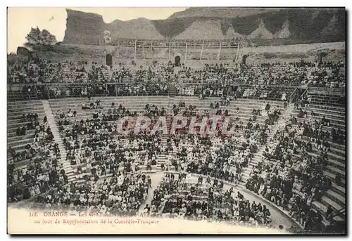 Cartes postales Theatre Orange La gradins du theatre antique un jour de representation de la Comedie Francaise