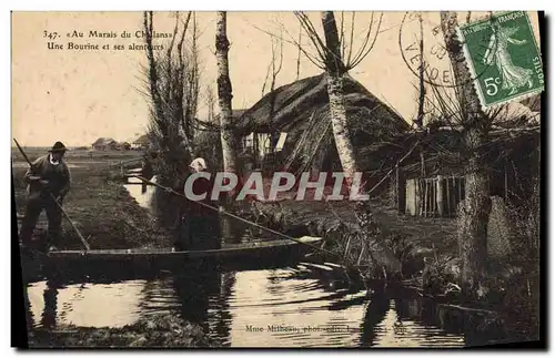 Ansichtskarte AK Folklore Au Marais du Chalans Une bourine et ses alentours