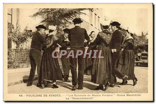 Ansichtskarte AK Folklore Folklore de Vendee Les danseurs du Marais Vendeen