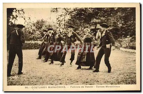 Ansichtskarte AK Folklore Costumes Maraichins Folklore de Vendee Danses Maraichines