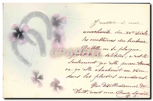 Cartes postales Fantaisie Fleurs Fer a cheval