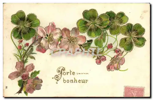 Cartes postales Fantaisie Fleurs Trefles