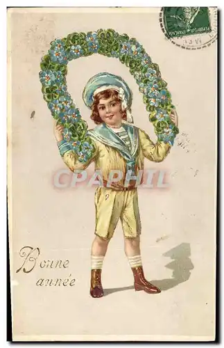 Cartes postales Fantaisie Fleurs Enfant Couronne