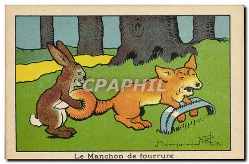 Image Benjamin Rabier Le manchon de fourrure Lapin Chien