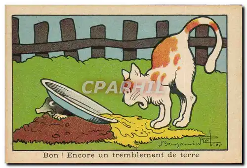 Image Benjamin Rabier Bon Encore un trmeblement de terre Chat