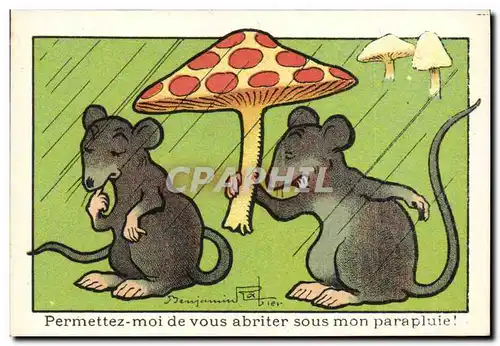 Image Benjamin Rabier Permettez moi Souris Champignon