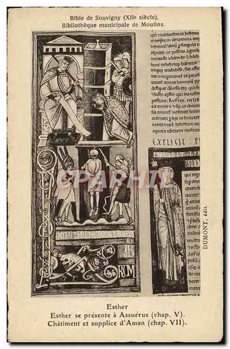 Ansichtskarte AK Bibliotheque Bible de Souvigny Moulins Esther se presente a ASsuerus