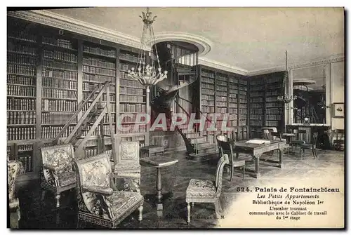 Ansichtskarte AK Bibliotheque de Napoleon 1er Palais de Fontainebleau Les petits appartements